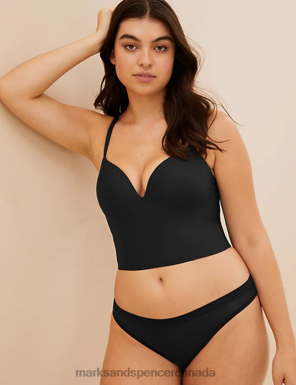 Unisex Black Clothing Marks & Spencer Flexifit Non Wired Push-Up Plunge Bra 20VTD4438 - Marks and Spencer Canada locations