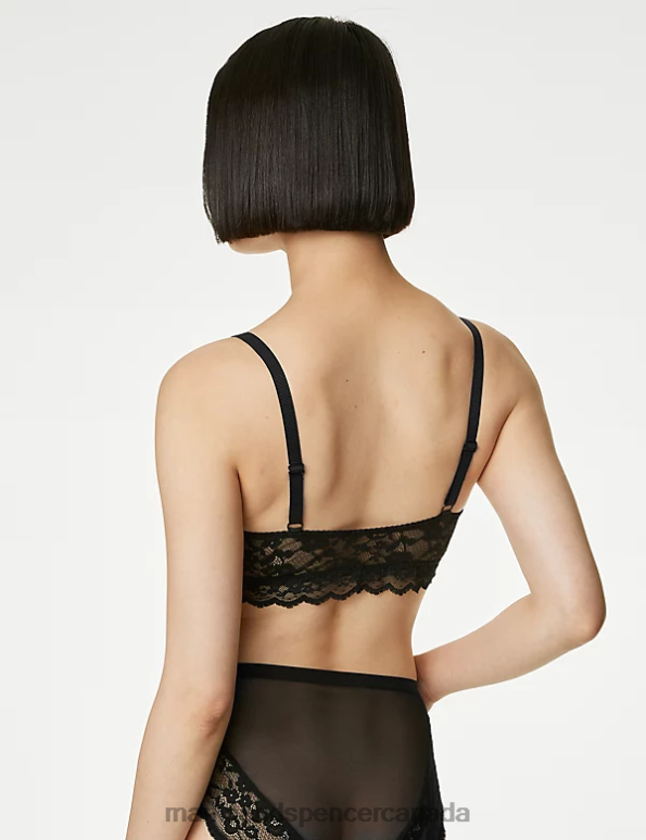Unisex Black Clothing Marks & Spencer Lace Non Wired Bralette 20VTD4106 - Marks and Spencer outlet