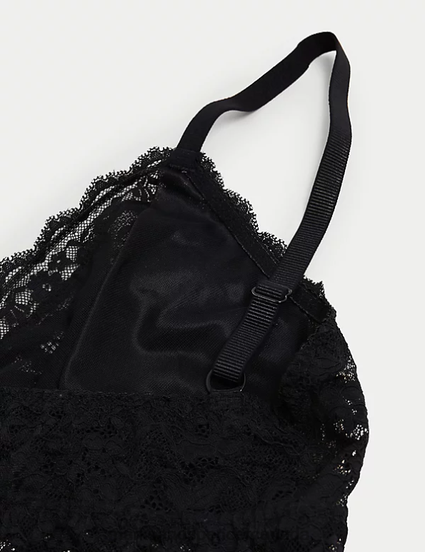 Unisex Black Clothing Marks & Spencer Lace Non Wired Bralette 20VTD4106 - Marks and Spencer outlet