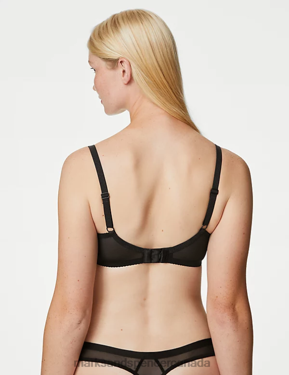 Marks and Spencer sale - Unisex Black Clothing Marks & Spencer Lace Padded Plunge Wired Bra 20VTD3790