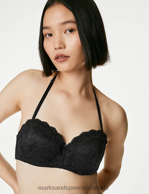 Marks and Spencer sale - Unisex Black Clothing Marks & Spencer Lace Wired Bandeau Bra 20VTD3822