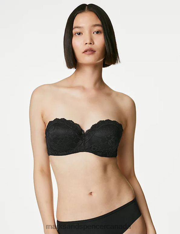 Marks and Spencer sale - Unisex Black Clothing Marks & Spencer Lace Wired Bandeau Bra 20VTD3822