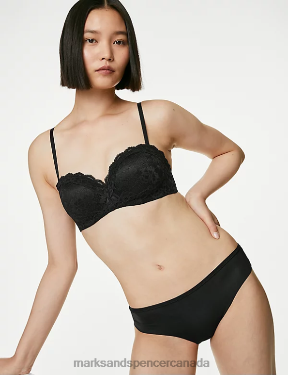 Marks and Spencer sale - Unisex Black Clothing Marks & Spencer Lace Wired Bandeau Bra 20VTD3822