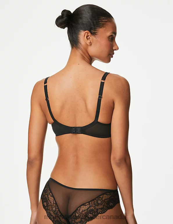 Marks and Spencer near me - Unisex Black Clothing Marks & Spencer Lace Wired Full Cup Bra With Silk 20VTD3939