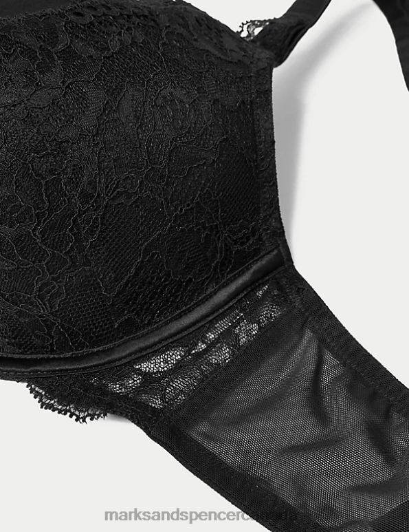 Marks and Spencer near me - Unisex Black Clothing Marks & Spencer Lace Wired Full Cup Bra With Silk 20VTD3939