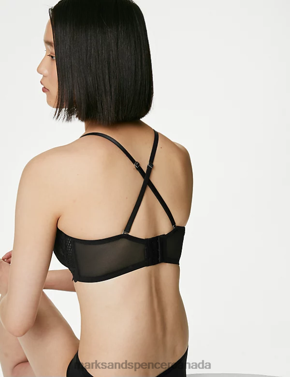 Unisex Black Clothing Marks & Spencer Lace Wired Strapless Bra 20VTD4234 - Marks and Spencer outlet