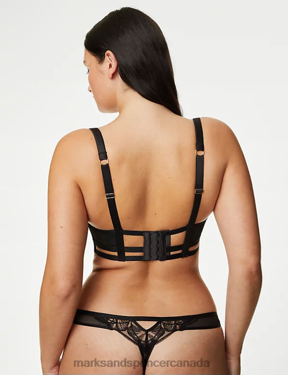 Marks and Spencer sale - Unisex Black Clothing Marks & Spencer Maya Embroidery Wired Balcony Bra 20VTD4173