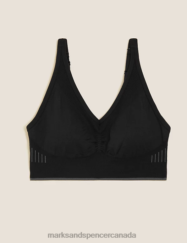 Marks and Spencer sale - Unisex Black Clothing Marks & Spencer Medium Support Non Wired Sports Bra 20VTD3739