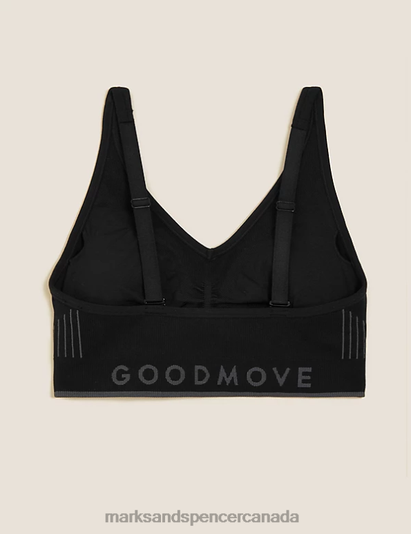 Marks and Spencer sale - Unisex Black Clothing Marks & Spencer Medium Support Non Wired Sports Bra 20VTD3739