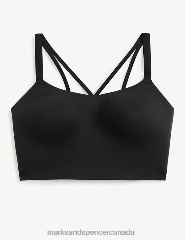 Unisex Black Clothing Marks & Spencer Medium Support Non Wired Sports Bra 20VTD3801 - Marks and Spencer Canada locations