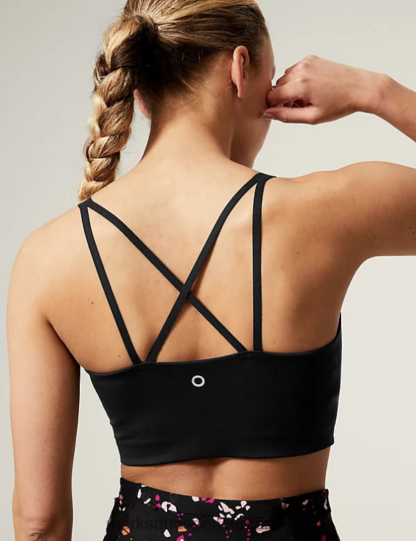 Unisex Black Clothing Marks & Spencer Medium Support Non Wired Sports Bra 20VTD3801 - Marks and Spencer Canada locations