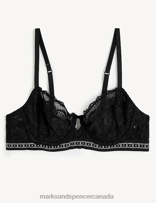 Unisex Black Clothing Marks & Spencer Meia Lace Wired Balcony Bra 20VTD4891 - Marks and Spencer Canada locations