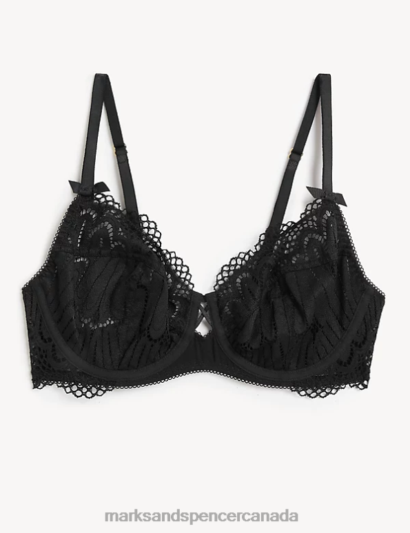 Marks and Spencer sale - Unisex Black Clothing Marks & Spencer Nova Lace Wired Full Cup Bra 20VTD3809