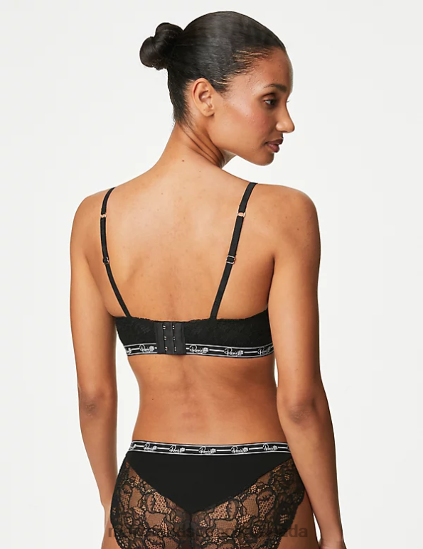 Unisex Black Clothing Marks & Spencer Ribbed Lounge Non-Wired Plunge Bra 20VTD4638 - Marks and Spencer online