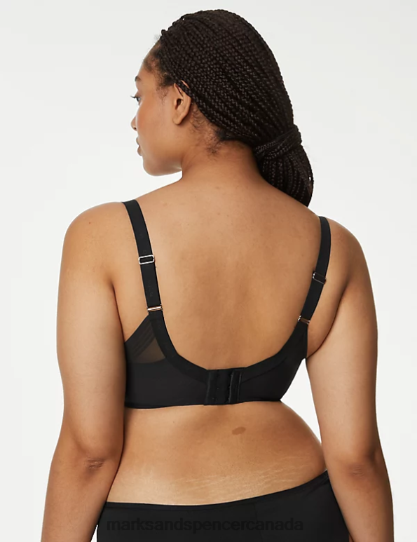 Unisex Black Clothing Marks & Spencer Shape Define Striped Wired T-Shirt Bra 20VTD4154 - Marks and Spencer outlet