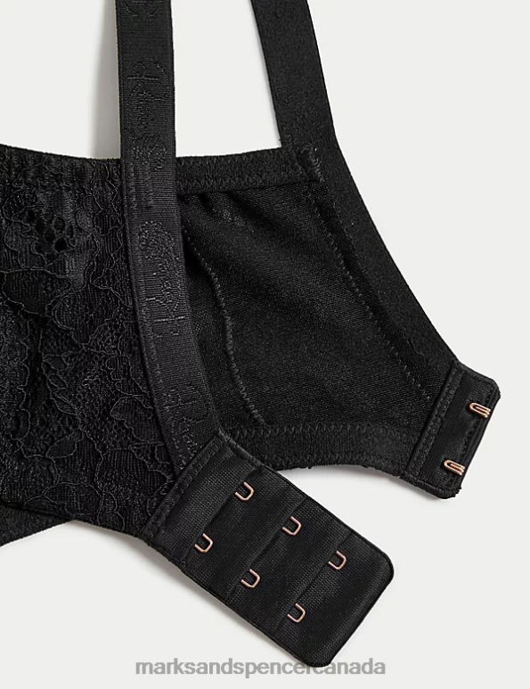 Unisex Black Clothing Marks & Spencer Silk Beau Wired Plunge Bra 20VTD4318 - Marks and Spencer outlet