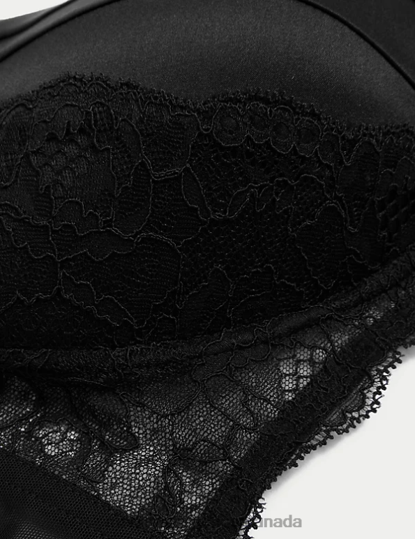 Marks and Spencer near me - Unisex Black Clothing Marks & Spencer Silk & Lace Non Wired Bra 20VTD4248