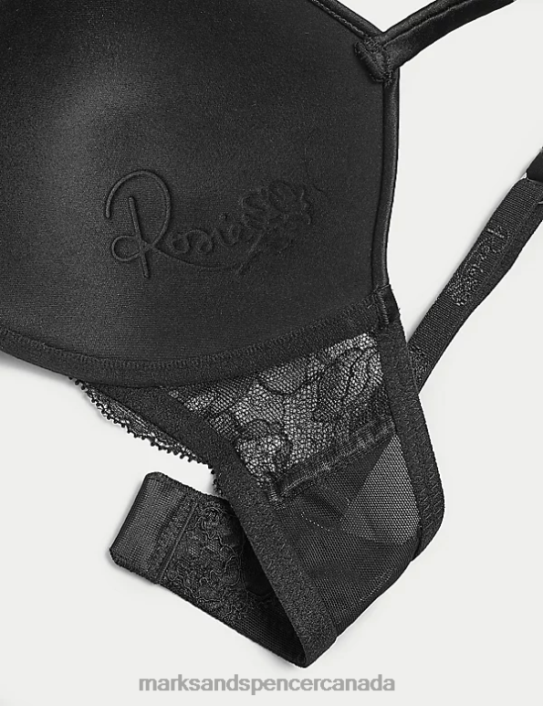 Unisex Black Clothing Marks & Spencer Silk & Lace Wired Balcony Bra 20VTD3879 - Marks and Spencer outlet