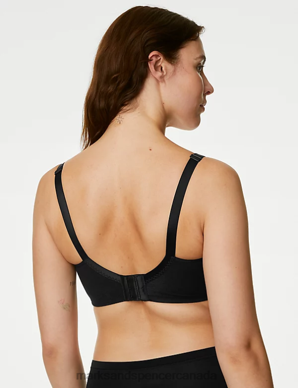 Marks and Spencer Canada - Unisex Black Clothing Marks & Spencer Total Support Embroidered Full Cup Bra 20VTD4069