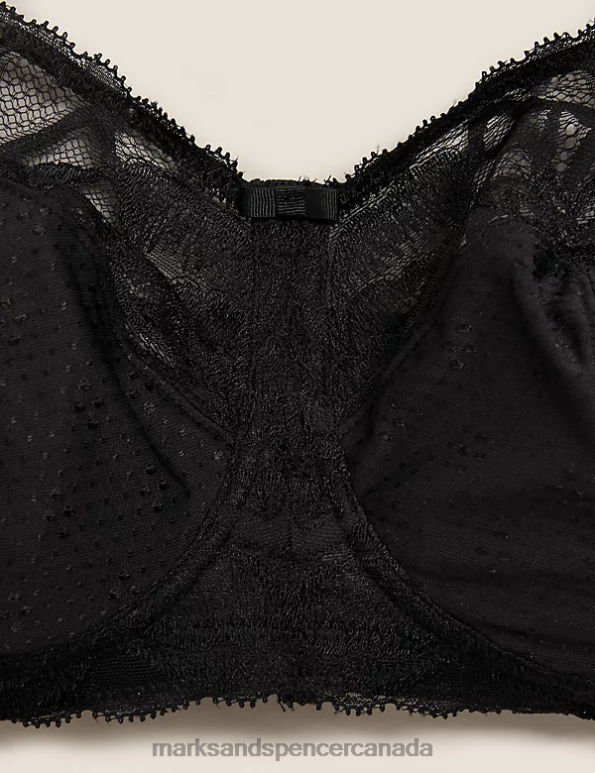 Unisex Black Clothing Marks & Spencer Total Support Wild Blooms Non-Wired Bra 20VTD4096 - Marks and Spencer Canada locations