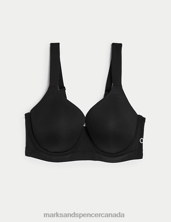 Unisex Black Clothing Marks & Spencer Ultimate Support Wired Sports T-shirt Bra 20VTD4175 - Marks and Spencer online