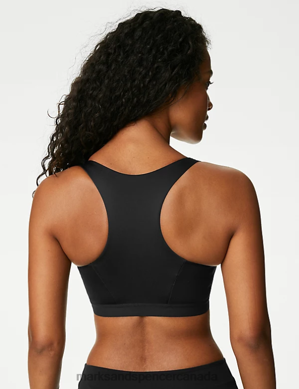 Unisex Black Clothing Marks & Spencer Ultimate Support Zip Front Sports Bra 20VTD4698 - Marks and Spencer online
