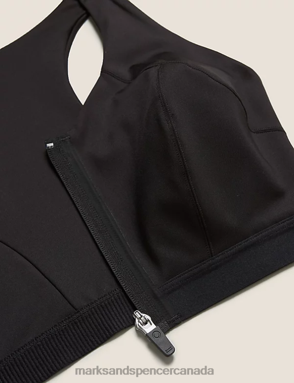 Unisex Black Clothing Marks & Spencer Ultimate Support Zip Front Sports Bra 20VTD4698 - Marks and Spencer online