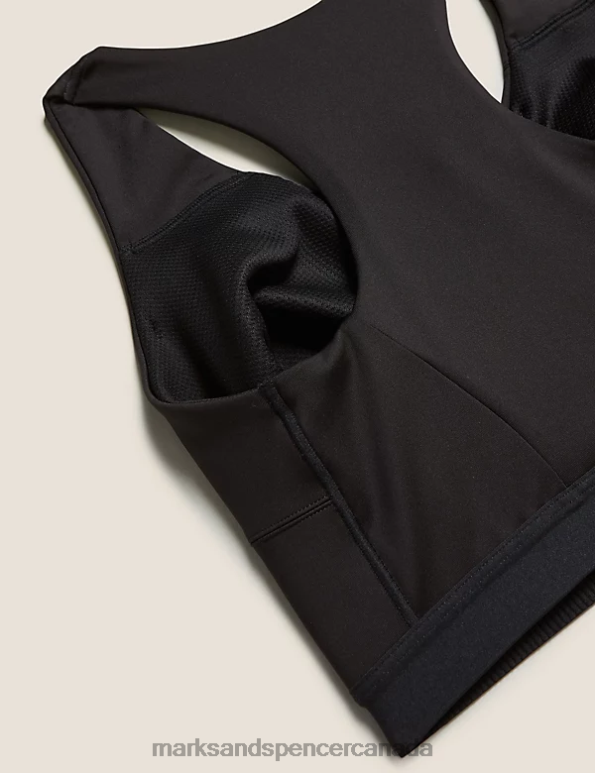 Unisex Black Clothing Marks & Spencer Ultimate Support Zip Front Sports Bra 20VTD4698 - Marks and Spencer online