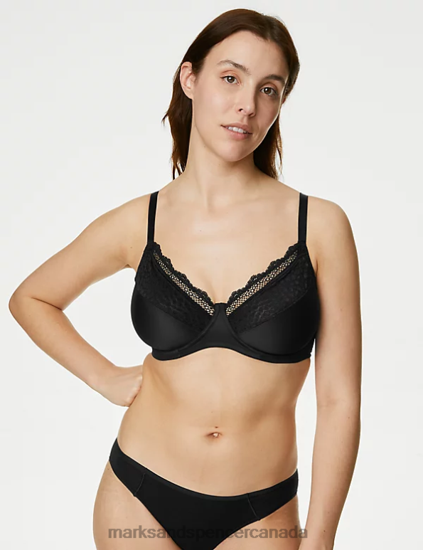 Marks and Spencer sale - Unisex Black Mix Clothing Marks & Spencer 3pk Wired Full Cup Minimiser Bras 20VTD3769