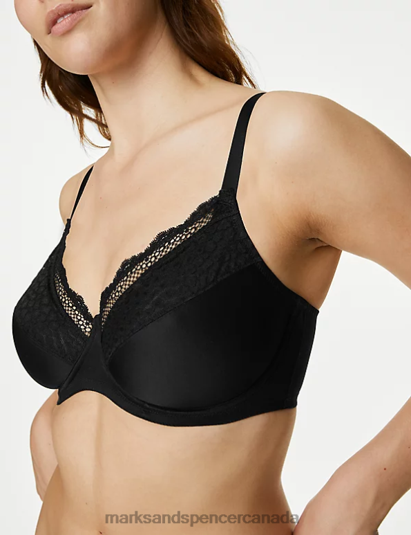 Marks and Spencer sale - Unisex Black Mix Clothing Marks & Spencer 3pk Wired Full Cup Minimiser Bras 20VTD3769