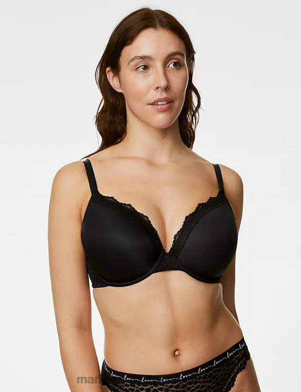 Marks and Spencer sale - Unisex Black Mix Clothing Marks & Spencer 3pk Wired Plunge Bras 20VTD4383