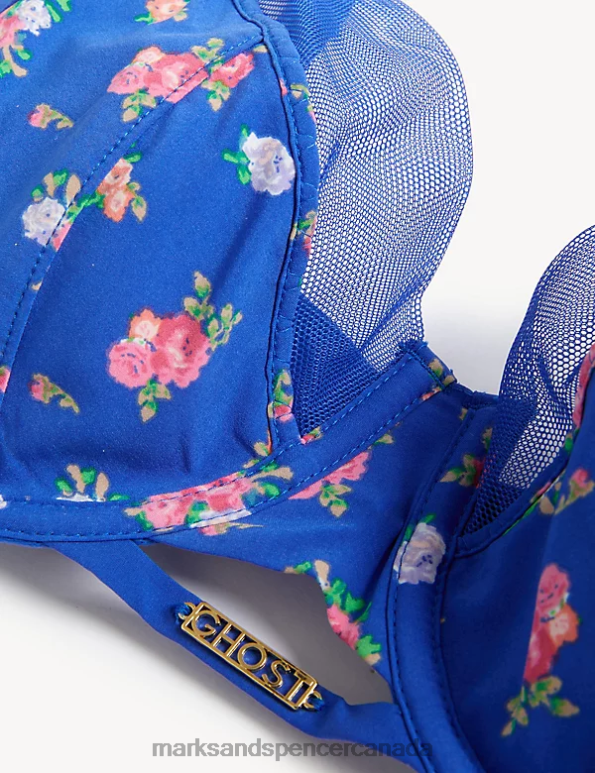 Unisex Blue Mix Clothing Marks & Spencer Floral Print Wired Full Cup Bra 20VTD3850 - Marks and Spencer Canada locations