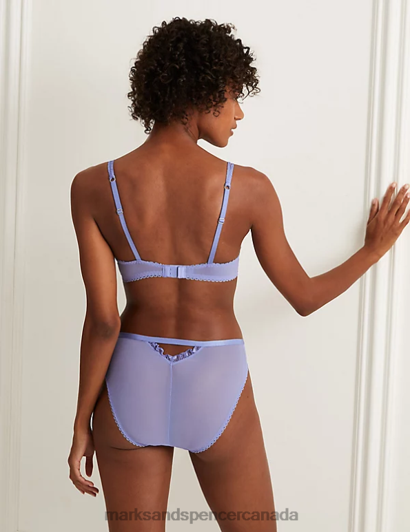 Unisex Blue Mix Clothing Marks & Spencer Linea Lace Wired Plunge Bra 20VTD4374 - Marks and Spencer online