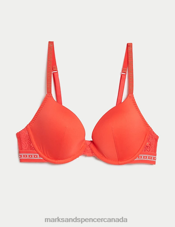 Unisex Bright Orange Clothing Marks & Spencer Cleo Wired Plunge Bra 20VTD4497 - Marks and Spencer Canada locations