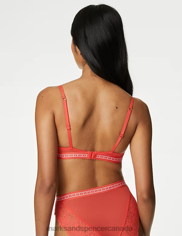 Unisex Bright Orange Clothing Marks & Spencer Cleo Wired Plunge Bra 20VTD4497 - Marks and Spencer Canada locations