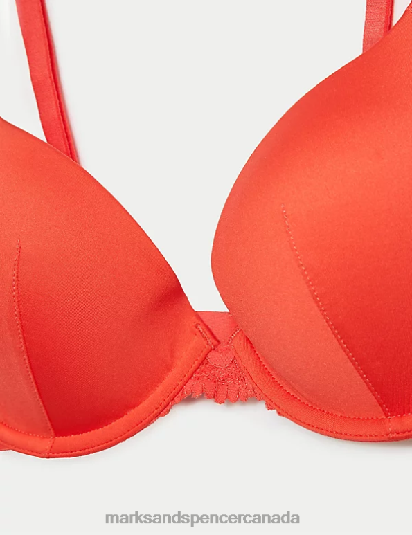 Unisex Bright Orange Clothing Marks & Spencer Cleo Wired Plunge Bra 20VTD4497 - Marks and Spencer Canada locations