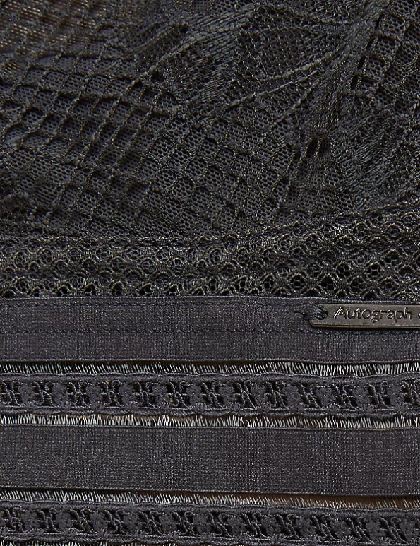 Unisex Charcoal Clothing Marks & Spencer Marseilles Lace Non Wired Bralette 20VTD4386 - Marks and Spencer online
