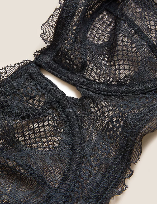 Unisex Charcoal Clothing Marks & Spencer Marseilles Lace Wired Strapless Bustier A-D 20VTD4801 - Marks and Spencer outlet
