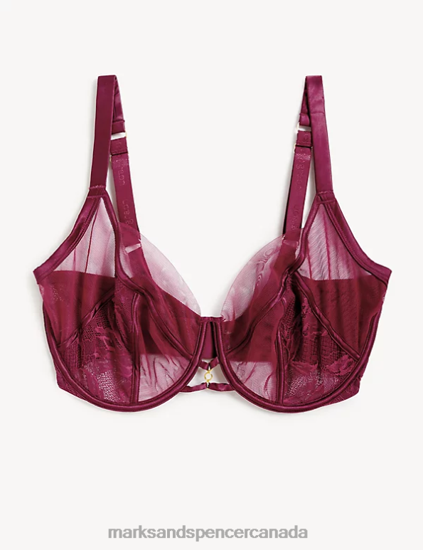 Unisex Claret Clothing Marks & Spencer Lexington Wired Full Cup Bra 20VTD4162 - Marks and Spencer online