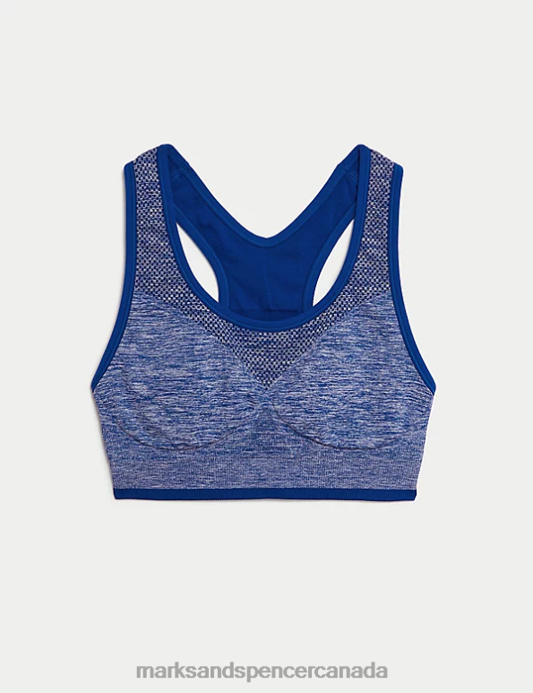 Marks and Spencer sale - Unisex Cobalt Clothing Marks & Spencer Reversible Seamless Medium Support Sports Bra 20VTD4690