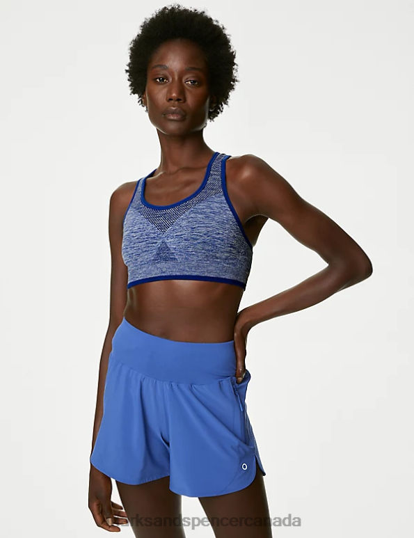 Marks and Spencer sale - Unisex Cobalt Clothing Marks & Spencer Reversible Seamless Medium Support Sports Bra 20VTD4690