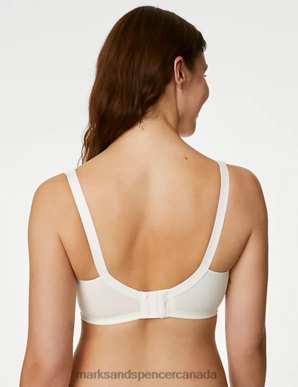 Unisex Cream Clothing Marks & Spencer Total Support Embroidered Full Cup Bra 20VTD4068 - Marks and Spencer outlet