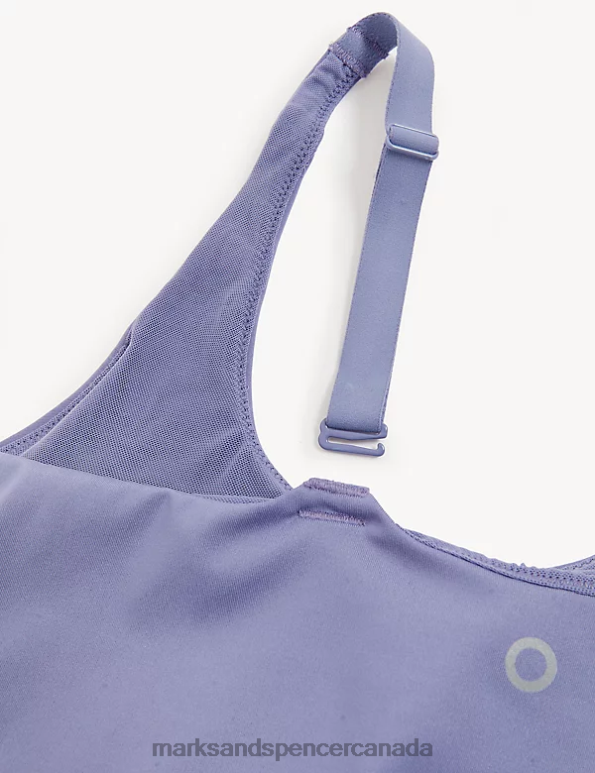 Unisex Dark Grape Clothing Marks & Spencer Medium Support Non Wired Sports Bra 20VTD3889 - Marks and Spencer online