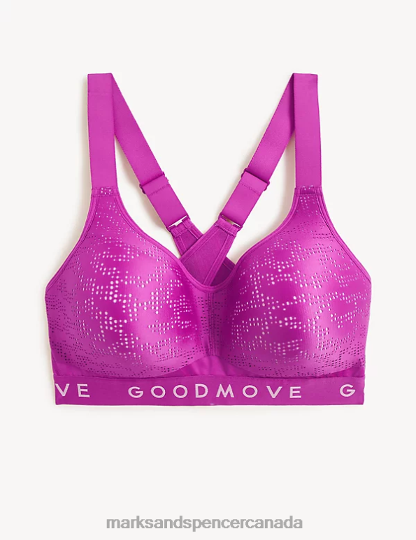 Marks and Spencer Canada - Unisex Dark Magenta Clothing Marks & Spencer Freedom To Move Ultimate Support Sports Bra 20VTD4901