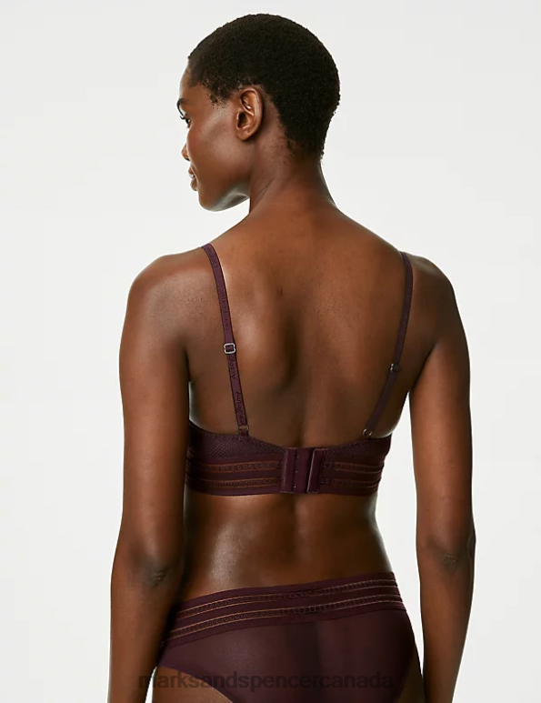 Marks and Spencer near me - Unisex Dark Purple Clothing Marks & Spencer Marseilles Lace Non Wired Bralette 20VTD4740