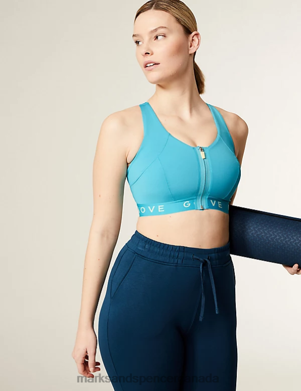 Unisex Dark Turquoise Clothing Marks & Spencer Ultimate Support Non Wired Sports Bra 20VTD4521 - Marks and Spencer outlet