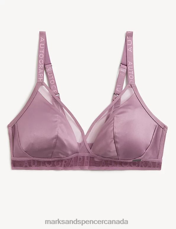 Marks and Spencer sale - Unisex Dusted Mauve Clothing Marks & Spencer Tivoli Mesh Non Wired Bralette 20VTD4484