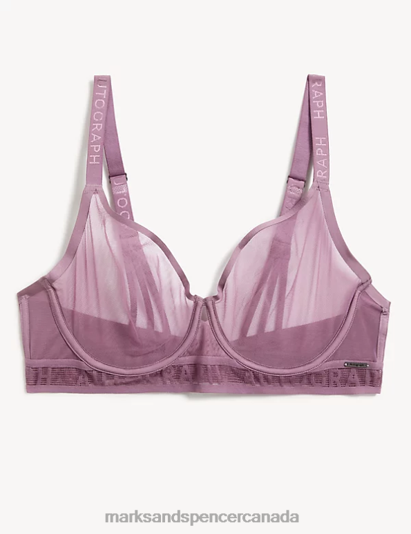 Marks and Spencer near me - Unisex Dusted Mauve Clothing Marks & Spencer Tivoli Mesh Wired Full Cup Bra 20VTD4574