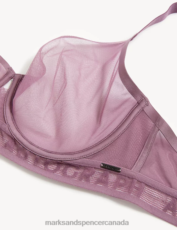 Marks and Spencer near me - Unisex Dusted Mauve Clothing Marks & Spencer Tivoli Mesh Wired Full Cup Bra 20VTD4574