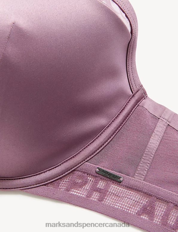 Marks and Spencer sale - Unisex Dusted Mauve Clothing Marks & Spencer Tivoli Mesh Wired Plunge Bra 20VTD4620